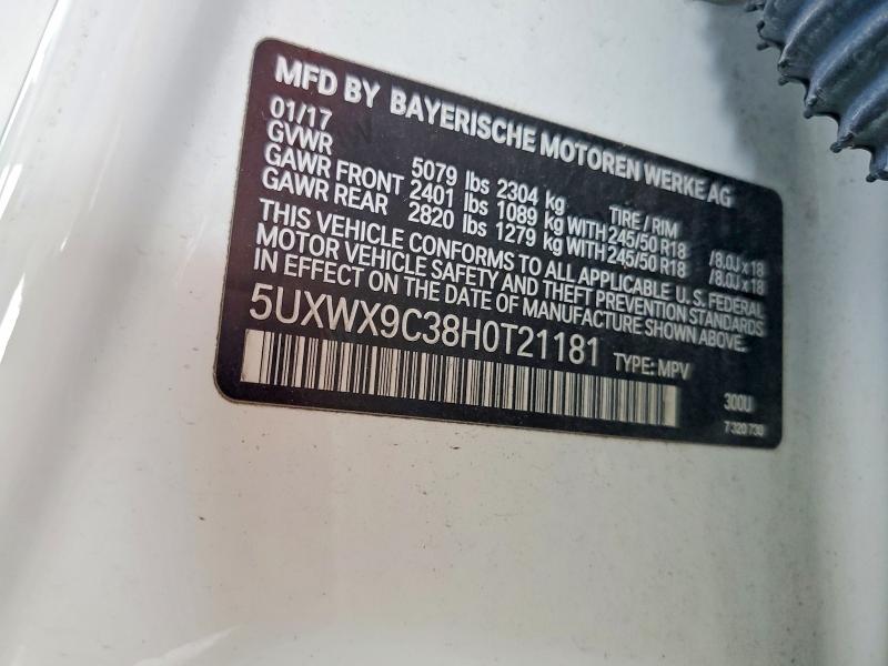 Продажа на аукционе авто 2017 Bmw X3, vin: 5UXWX9C38H0T21181, номер лота: 52343666