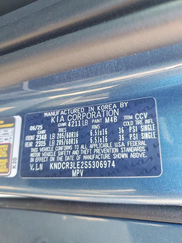 2025 Kia Niro მანქანა იყიდება აუქციონზე, vin: KNDCR3LE2S5306974, აუქციონის ნომერი: 53095666