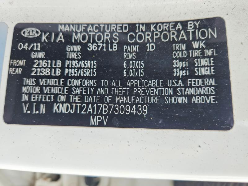 Aukcja sprzedaży 2011 Kia Soul, vin: KNDJT2A17B7309439, numer aukcji: 54859506
