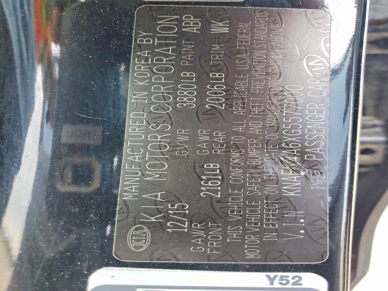 52718756 :رقم المزاد ، KNAFK4A6XG5577000 vin ، 2016 Kia Forte مزاد بيع