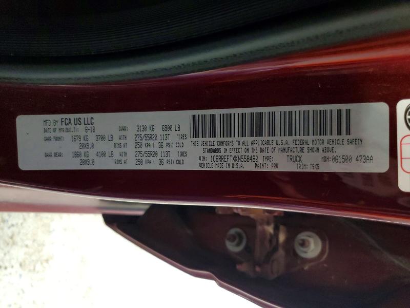 Продажа на аукционе авто 2019 Ram 1500, vin: 1C6RREFTXKN558480, номер лота: 54917456