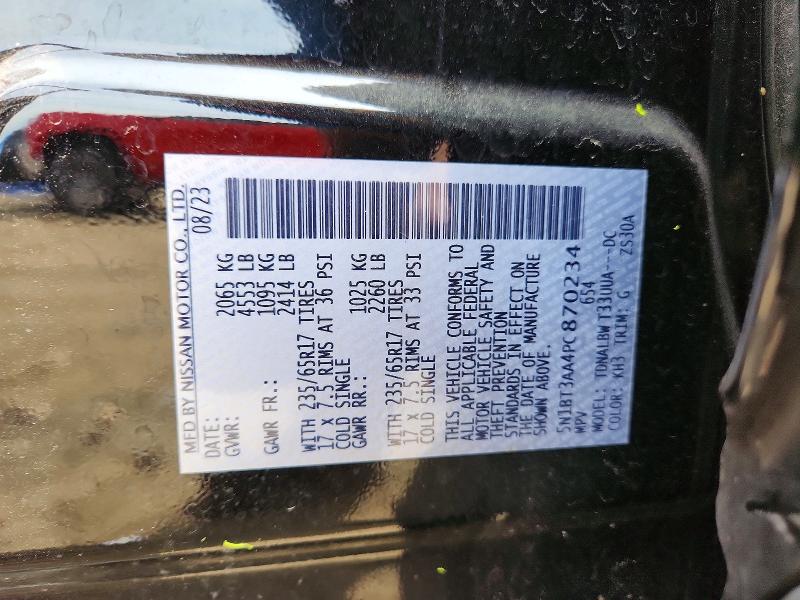 52782596 :رقم المزاد ، 5N1BT3AA4PC870234 vin ، 2023 Nissan Rogue مزاد بيع