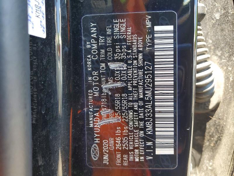 Продаж на аукціоні авто 2021 Hyundai Tucson, vin: KM8J33AL5MU295127, номер лоту: 53792326
