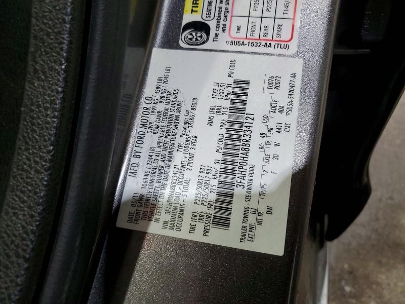 Продаж на аукціоні авто 2011 Ford Fusion, vin: 3FAHP0HA8BR334121, номер лоту: 53620896