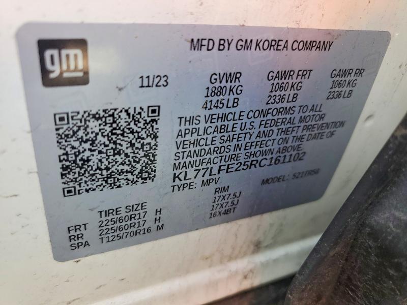 Aukcja sprzedaży 2024 Chevrolet Trax, vin: KL77LFE25RC161102, numer aukcji: 54879836