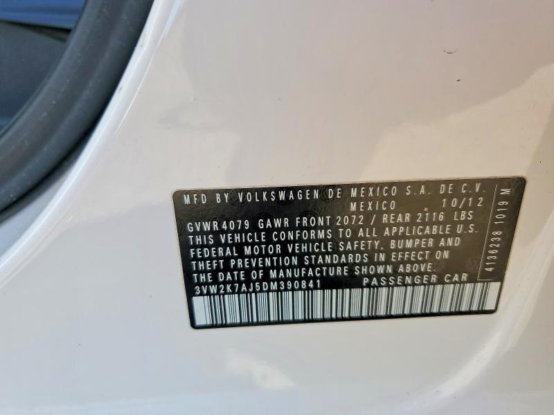 Продажа на аукционе авто 2013 Volkswagen Jetta, vin: 3VW2K7AJ5DM390841, номер лота: 52578006