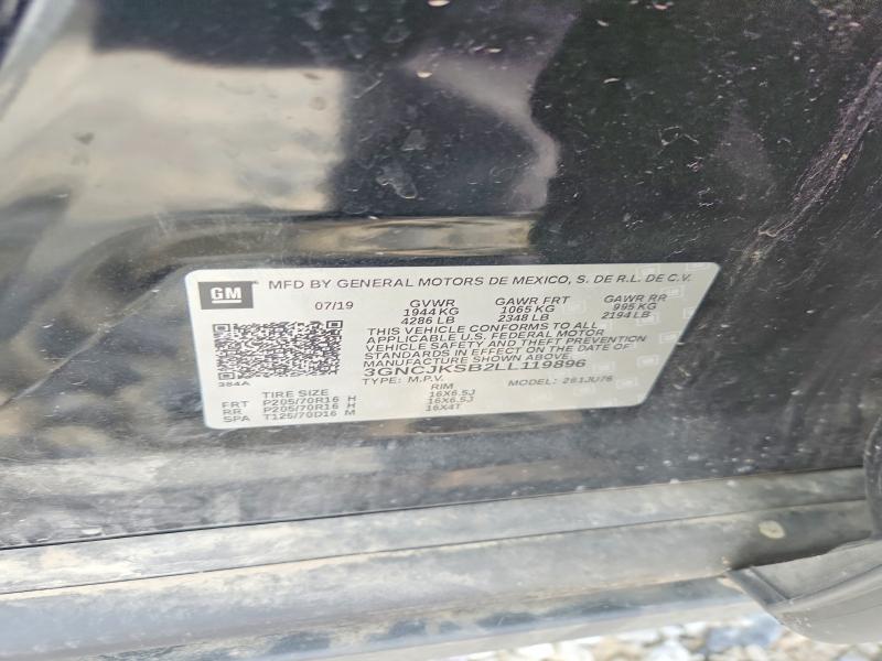 Продаж на аукціоні авто 2020 Chevrolet Trax, vin: 3GNCJKSB2LL119896, номер лоту: 53172116