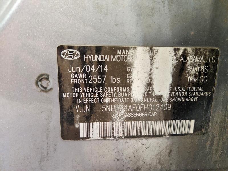 54654696 :رقم المزاد ، 5NPE34AF0FH012409 vin ، 2015 Hyundai Sonata مزاد بيع