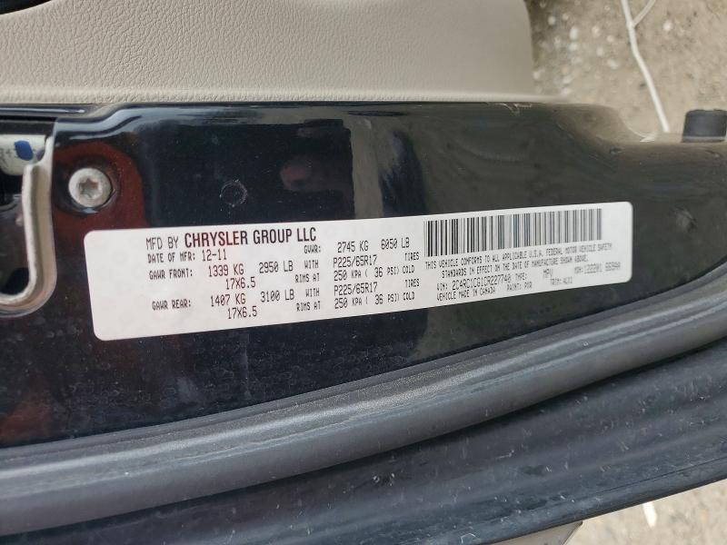 Продаж на аукціоні авто 2012 Chrysler Town & Country, vin: 2C4RC1CG1CR227740, номер лоту: 54309586