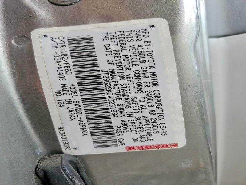 55404736 :رقم المزاد ، JT2BG22K0W0231934 vin ، 1998 Toyota Camry مزاد بيع