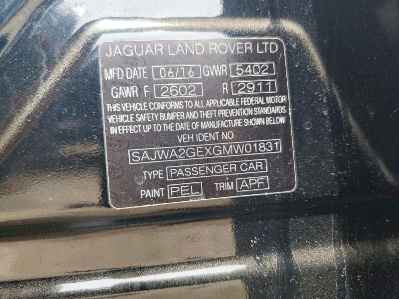 53558756 :رقم المزاد ، SAJWA2GEXGMW01831 vin ، 2016 Jaguar Xjl مزاد بيع