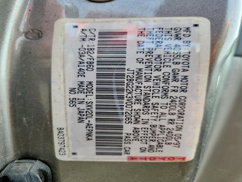 52492826 :رقم المزاد ، JT2BG22K3V0072065 vin ، 1997 Toyota Camry مزاد بيع