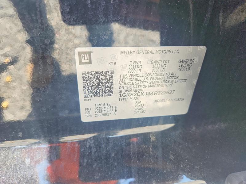 Aukcja sprzedaży 2019 Gmc Yukon Denali Xl, vin: 1GKS2CKJ4KR322637, numer aukcji: 51038706