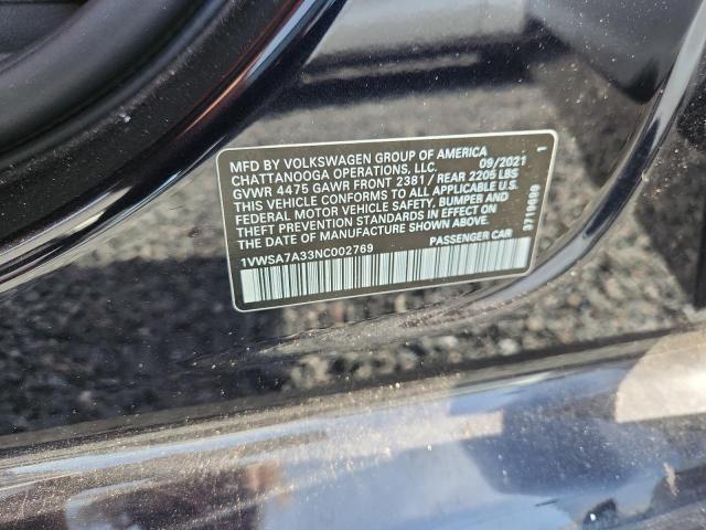Продажа на аукционе авто 2022 Volkswagen Passat, vin: 1VWSA7A33NC002769, номер лота: 50783486