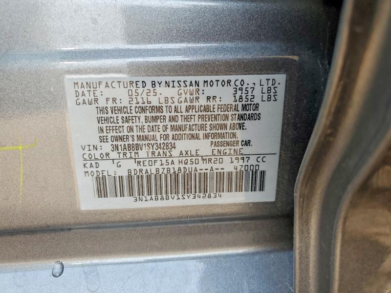 Aukcja sprzedaży 2025 Nissan Sentra, vin: 3N1AB8BV1SY342834, numer aukcji: 53916526