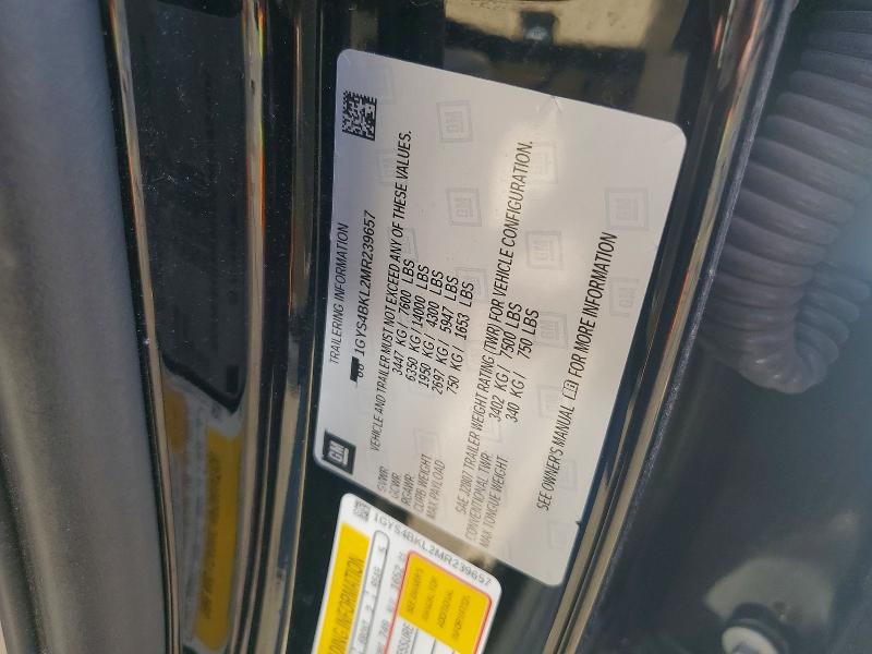 2021 Cadillac Escalade Premium Lux მანქანა იყიდება აუქციონზე, vin: 1GYS4BKL2MR239657, აუქციონის ნომერი: 54405126
