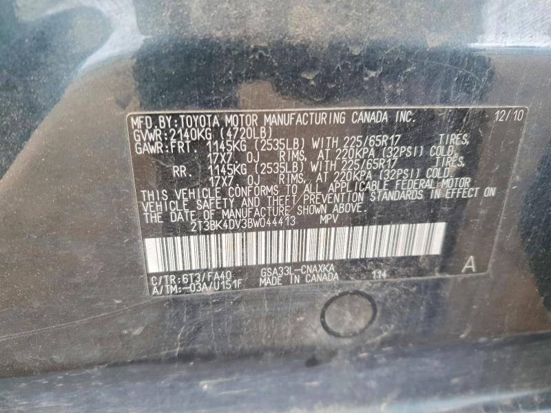 Продажа на аукционе авто 2011 Toyota Rav4, vin: 2T3BK4DV3BW044413, номер лота: 54192136
