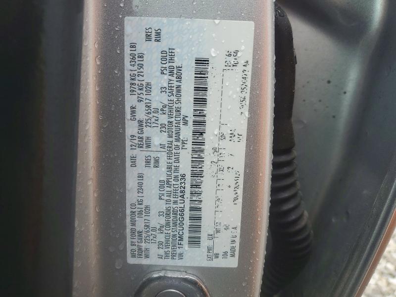 Продажа на аукционе авто 2020 Ford Escape, vin: 1FMCU0G66LUA82336, номер лота: 54452746
