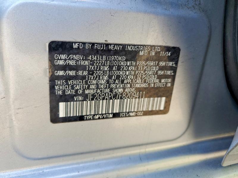 Aukcja sprzedaży 2015 Subaru Xv Crosstrek, vin: JF2GPAPC7F8209411, numer aukcji: 52217166
