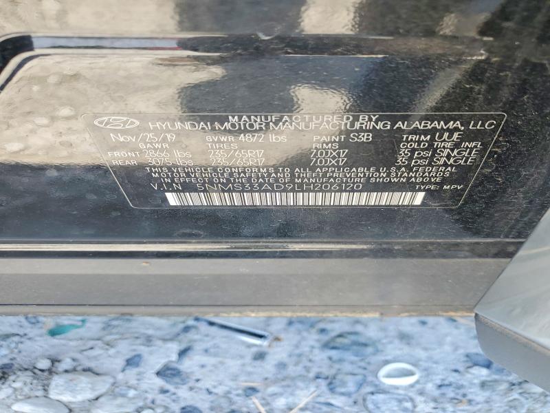 52573636 :رقم المزاد ، 5NMS33AD9LH206120 vin ، 2020 Hyundai Santa Fe مزاد بيع