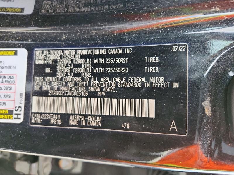 Aukcja sprzedaży 2022 Lexus Nx, vin: 2T2GKCEZ3NC005106, numer aukcji: 54782696