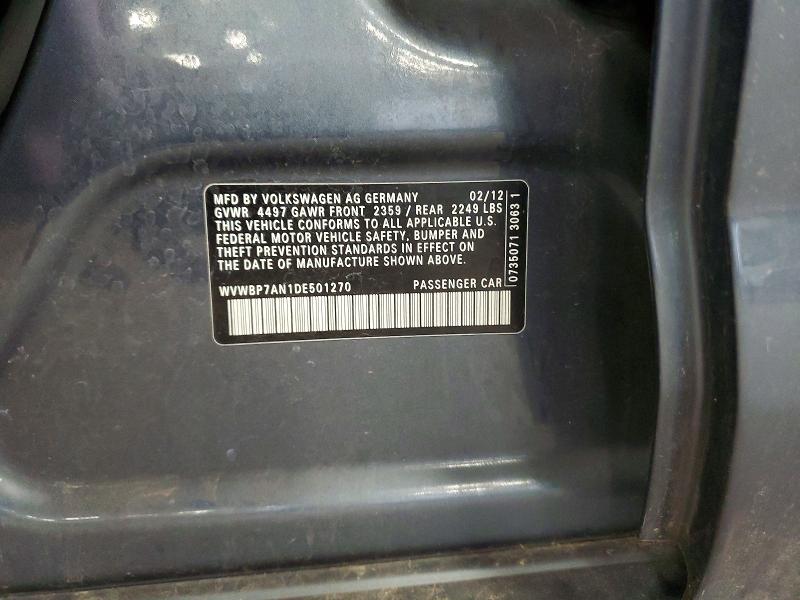 54775856 :رقم المزاد ، WVWBP7AN1DE501270 vin ، 2013 Volkswagen Cc مزاد بيع