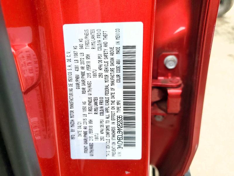 Продажа на аукционе авто 2021 Mazda Cx-30, vin: 3MVDMBDL6MM262936, номер лота: 52940696