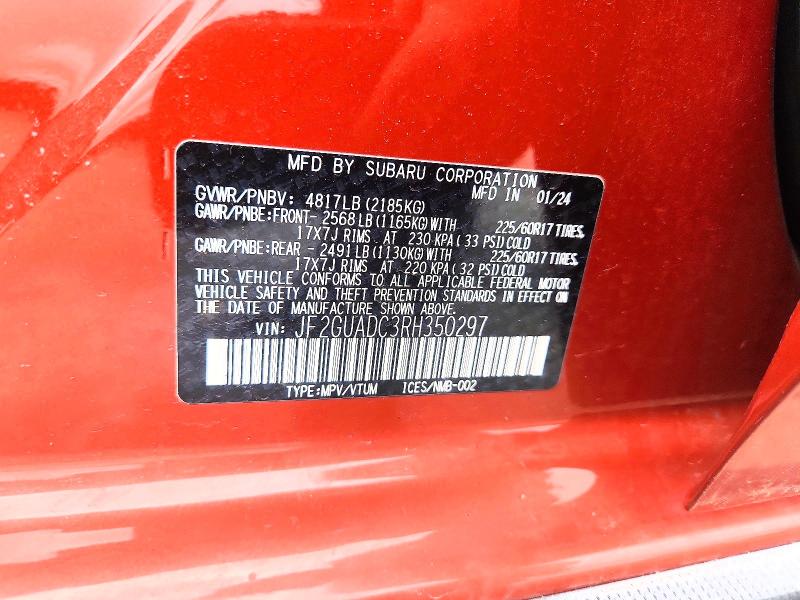 Продажа на аукционе авто 2024 Subaru Crosstrek, vin: JF2GUADC3RH350297, номер лота: 53879656