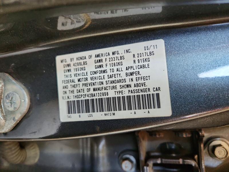 Aukcja sprzedaży 2011 Honda Accord, vin: 1HGCP2F42BA132898, numer aukcji: 54465016
