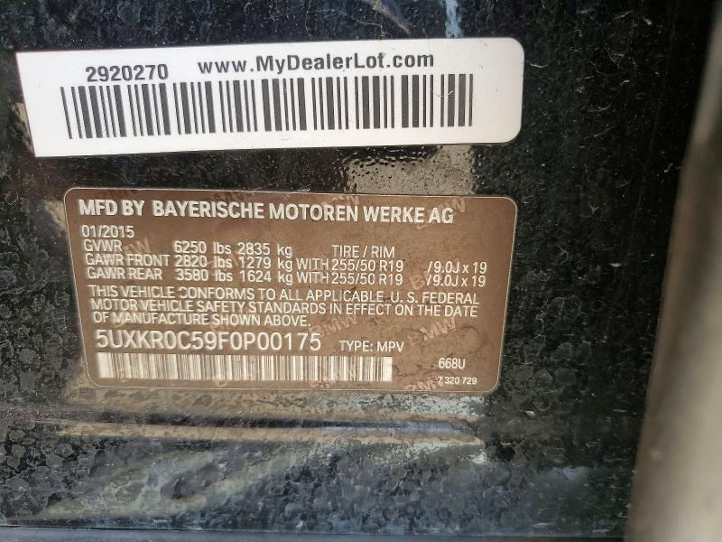 Aukcja sprzedaży 2015 Bmw X5, vin: 5UXKR0C59F0P00175, numer aukcji: 52388916