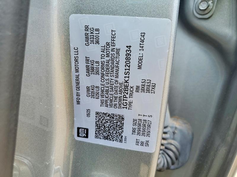 2025 Gmc Canyon მანქანა იყიდება აუქციონზე, vin: 1GTP2BEK1S1208934, აუქციონის ნომერი: 53258766