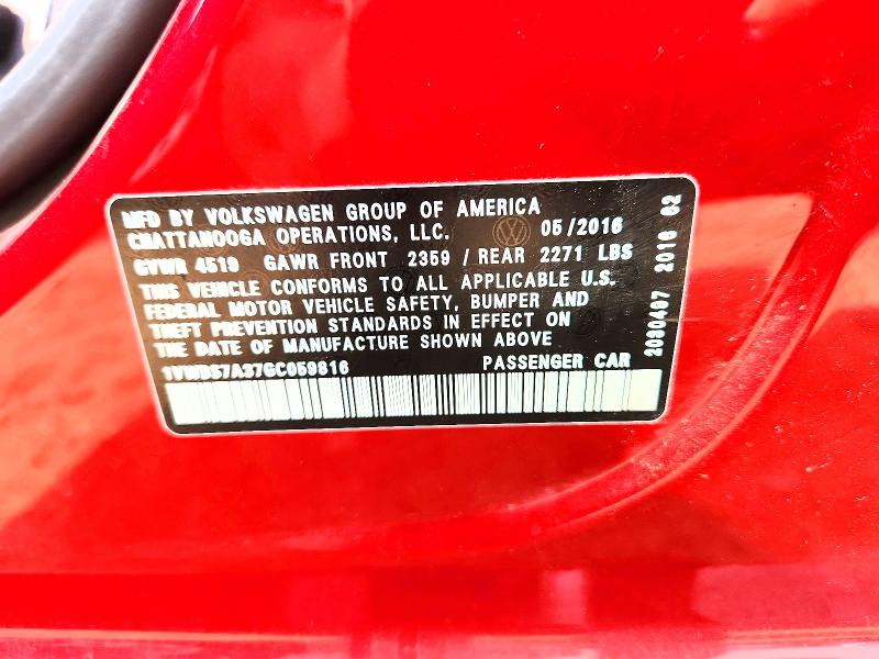 Aukcja sprzedaży 2016 Volkswagen Passat, vin: 1VWBS7A37GC059816, numer aukcji: 54428606