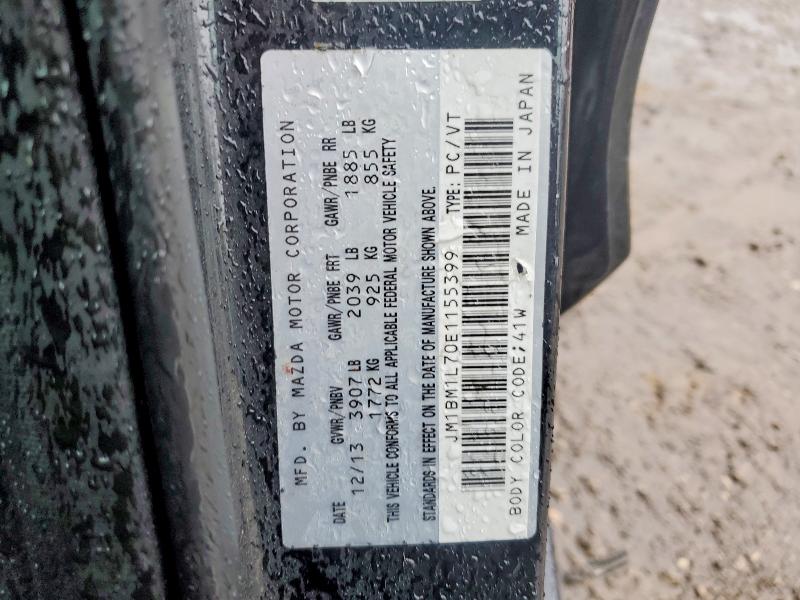 52527096 :رقم المزاد ، JM1BM1L70E1155399 vin ، 2014 Mazda 3 مزاد بيع