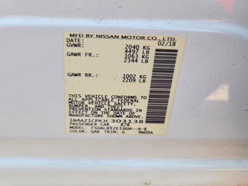 Продаж на аукціоні авто 2018 Nissan Leaf, vin: 1N4AZ1CPXJC303138, номер лоту: 53743956