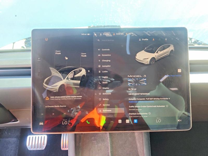 53298496 :رقم المزاد ، 5YJ3E1ET7SF965529 vin ، 2025 Tesla Model 3 مزاد بيع