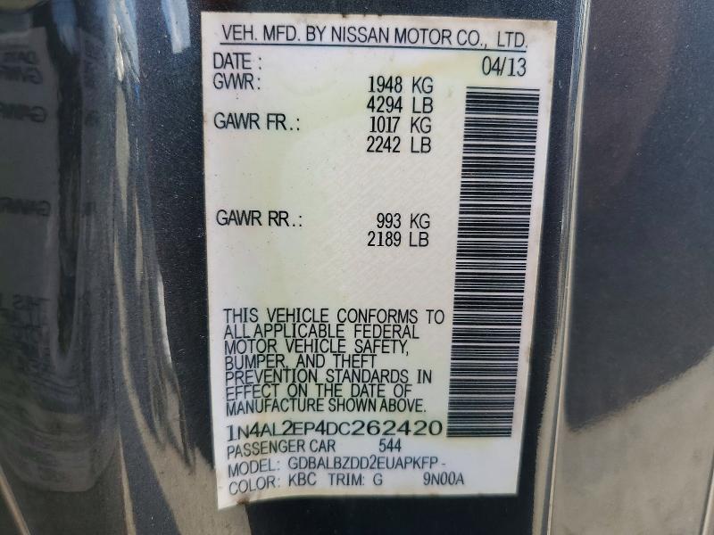 54488736 :رقم المزاد ، 1N4AL2EP4DC262420 vin ، 2013 Nissan Altima مزاد بيع
