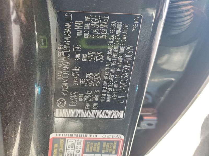 Aukcja sprzedaży 2022 Hyundai Tucson, vin: 5NMJC3AEXNH100699, numer aukcji: 54733266