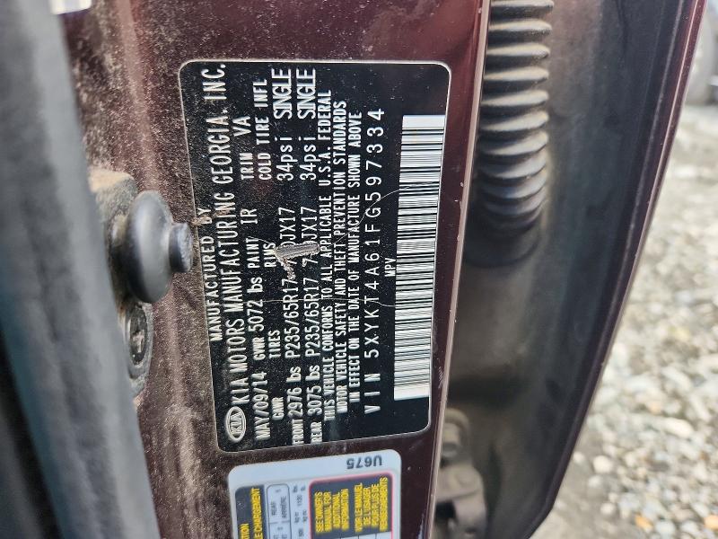 Продаж на аукціоні авто 2015 Kia Sorento, vin: 5XYKT4A61FG597334, номер лоту: 53542736