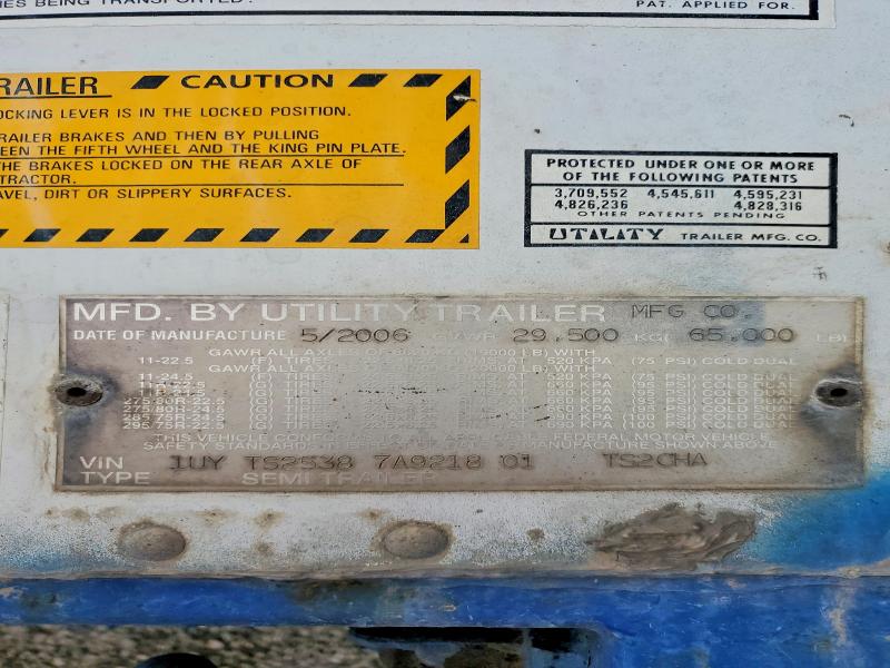 46306596 :رقم المزاد ، 1UYTS25387A921801 vin ، 2007 Utility Dry Freight Trailer مزاد بيع