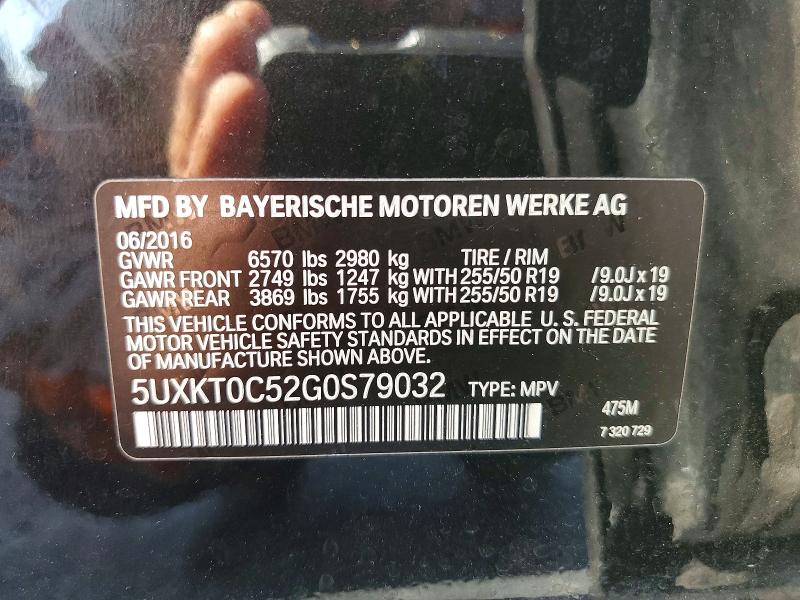 Aukcja sprzedaży 2016 Bmw X5, vin: 5UXKT0C52G0S79032, numer aukcji: 54777756