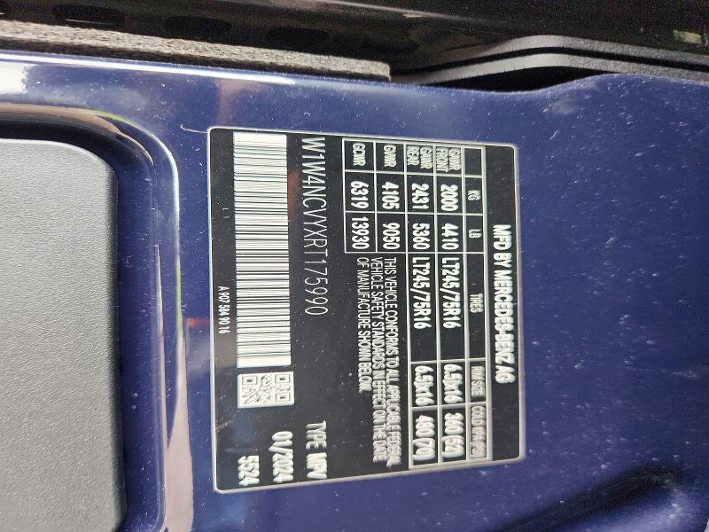 52899836 :رقم المزاد ، W1W4NCVYXRT175990 vin ، 2024 Mercedes-benz Sprinter مزاد بيع