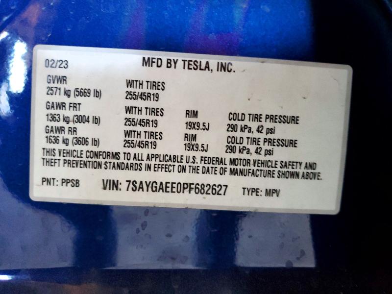 Продажа на аукционе авто 2023 Tesla Model Y, vin: 7SAYGAEE0PF682627, номер лота: 52762286
