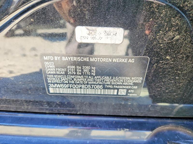 53689526 :رقم المزاد ، 3MW69FF00P8D57086 vin ، 2023 Bmw 330i مزاد بيع
