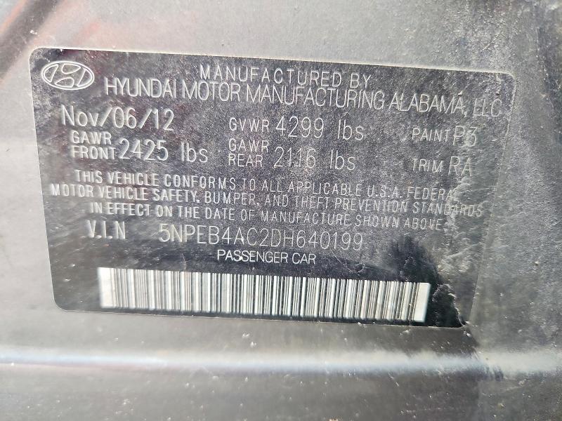 Продажа на аукционе авто 2013 Hyundai Sonata, vin: 5NPEB4AC2DH640199, номер лота: 55035116