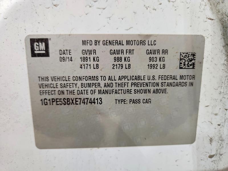 Aukcja sprzedaży 2014 Chevrolet Cruze, vin: 1G1PE5SBXE7474413, numer aukcji: 54091716