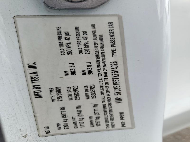 Продаж на аукціоні авто 2019 Tesla Model 3, vin: 5YJ3E1EB7KF514026, номер лоту: 51770806