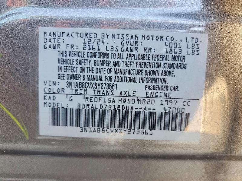52867056 :رقم المزاد ، 3N1AB8CVXSY273561 vin ، 2025 Nissan Sentra مزاد بيع
