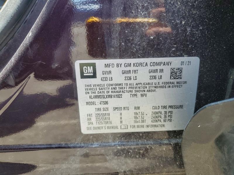Aukcja sprzedaży 2021 Buick Encore Gx, vin: KL4MMDSLXMB141022, numer aukcji: 52285326