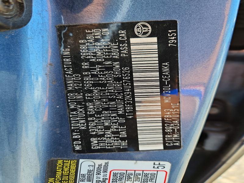 Aukcja sprzedaży 2004 Toyota Camry, vin: 4T1BF32K94U576526, numer aukcji: 55370136