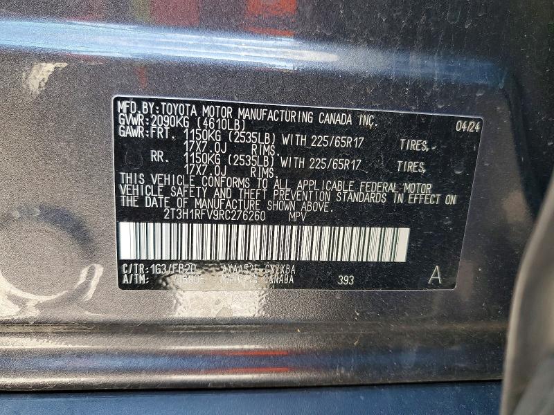Продаж на аукціоні авто 2024 Toyota Rav4, vin: 2T3H1RFV9RC276260, номер лоту: 54544096